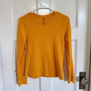 Outdoor Voices yellow FastTrack Waffle Knit long sleeve top size small
